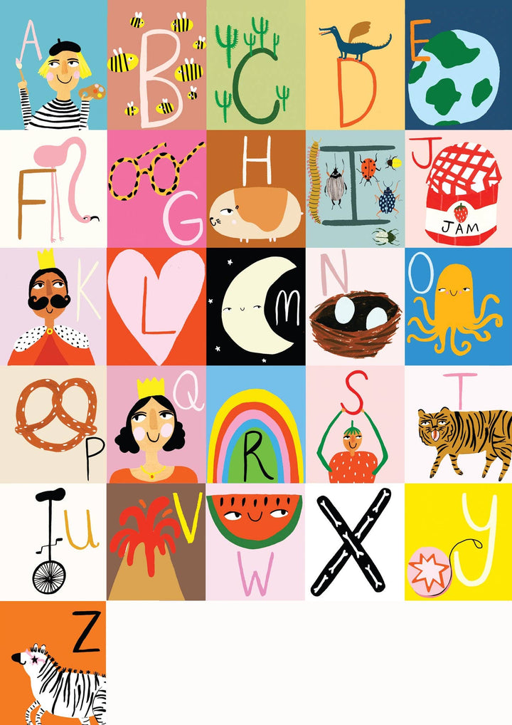 Yaya Studio Alphabet A3 Print - Bright