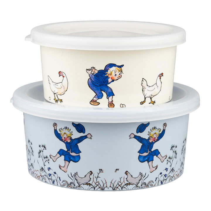 Rätt Start Children's Emil in Lönneberga Snack Box Set - Baby Blue & White