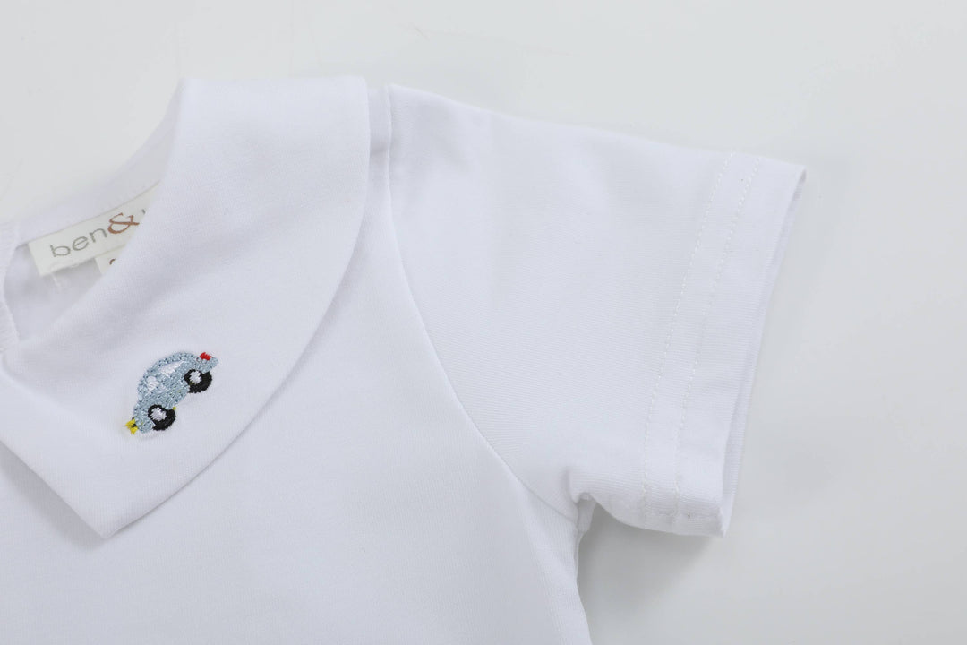 Ben & Lola Thomas Baby Collar Bodysuit - White