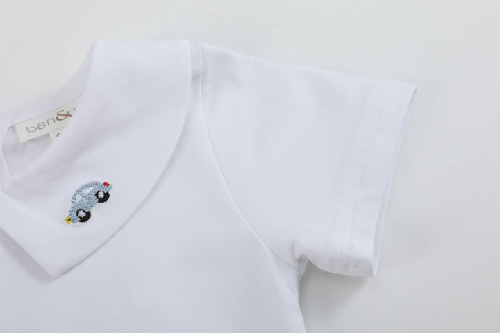 Ben & Lola Thomas Baby Collar Bodysuit - White