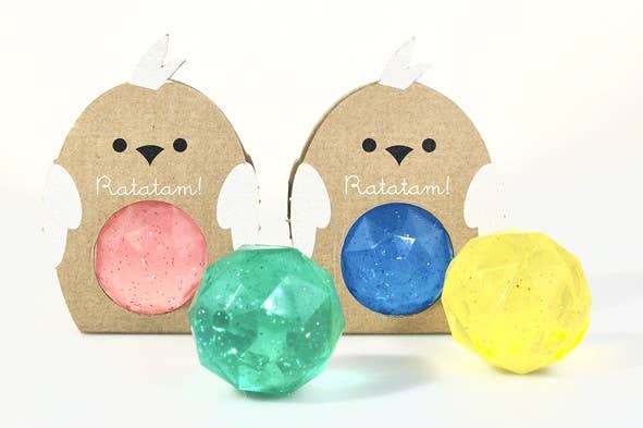 Ratatam! Glitter Bird Mini Bouncing Ball - 42mm Pink / Pre Order