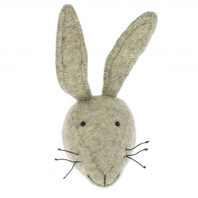 Fiona Walker England Mini Hare Head - Grey