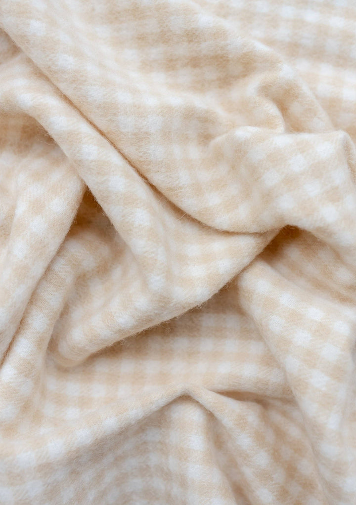TBCo Lambswool Baby Blanket - Oatmeal Gingham