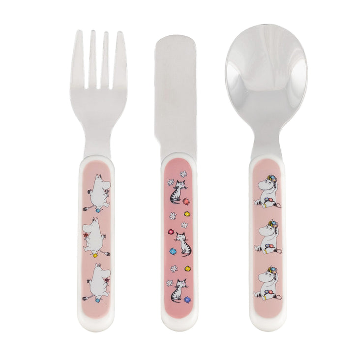 Rätt Start Children's Moomin Meadow Cutlery Set - Soft Pink