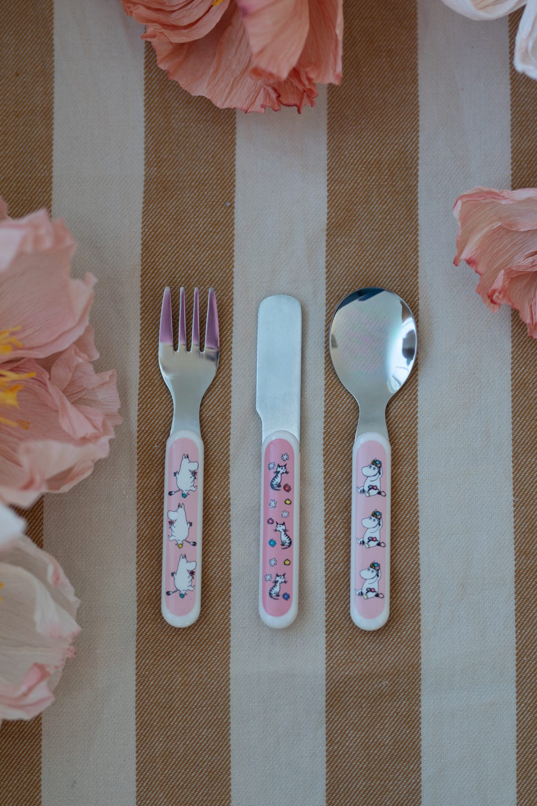 Rätt Start Children's Moomin Meadow Cutlery Set - Soft Pink