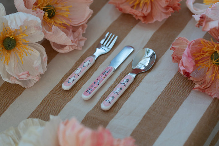 Rätt Start Children's Moomin Meadow Cutlery Set - Soft Pink