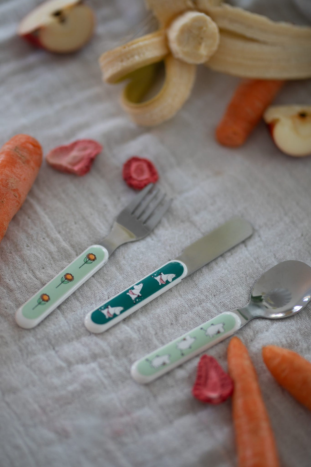 Rätt Start Children's Moomin Meadow Cutlery Set - Soft Green
