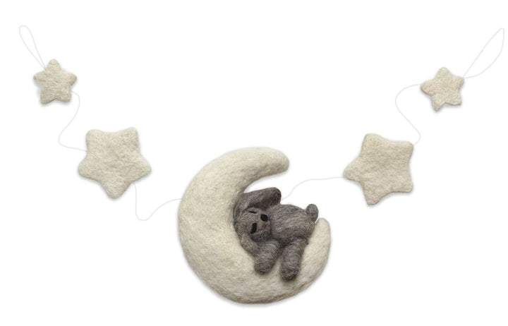 Gamcha Rabbit Moon Garland - Grey &amp; White