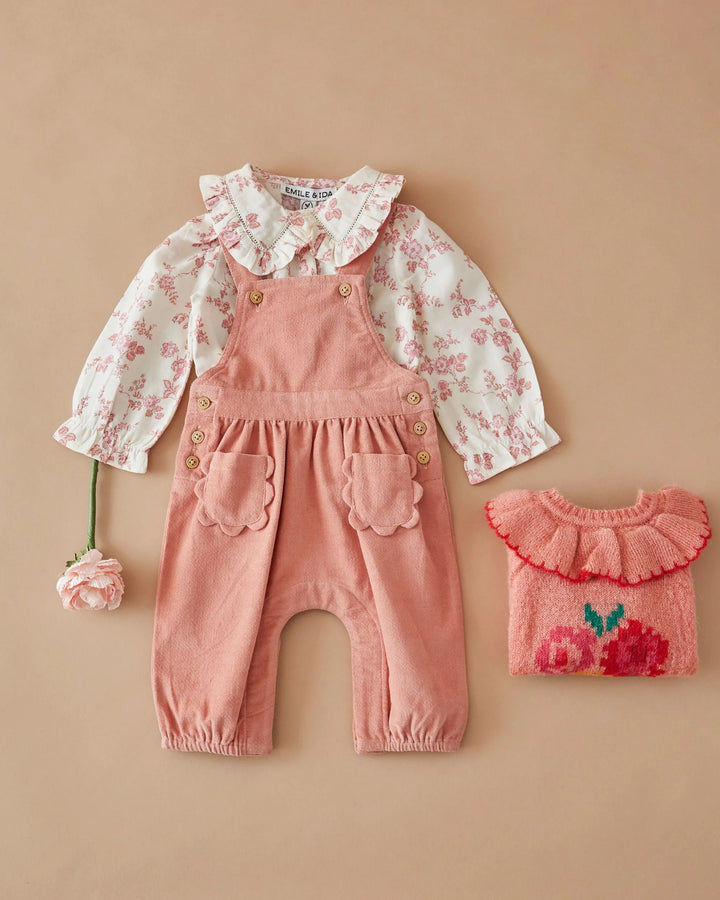 Émilie et Ida Large Flounce Collar Printed Blouse - Rosalie Pink