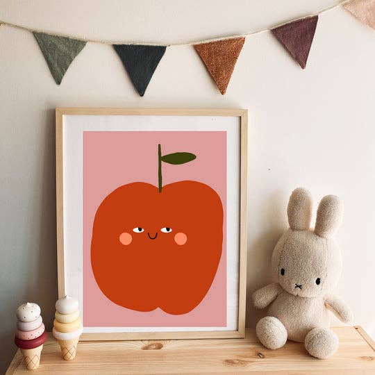 Yaya Studio Pomme A3 Print - Red and Pink