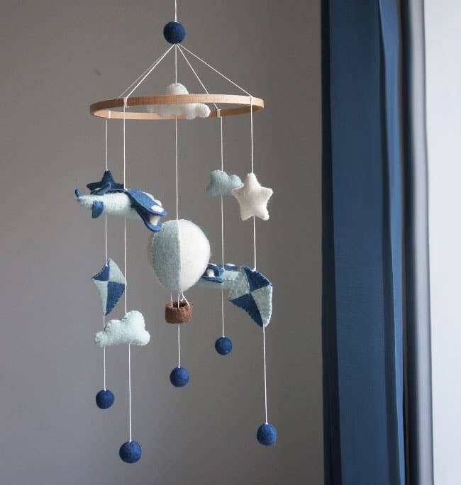 Gamcha Airballoon/Plane/Kite Mobile - Dark Blue