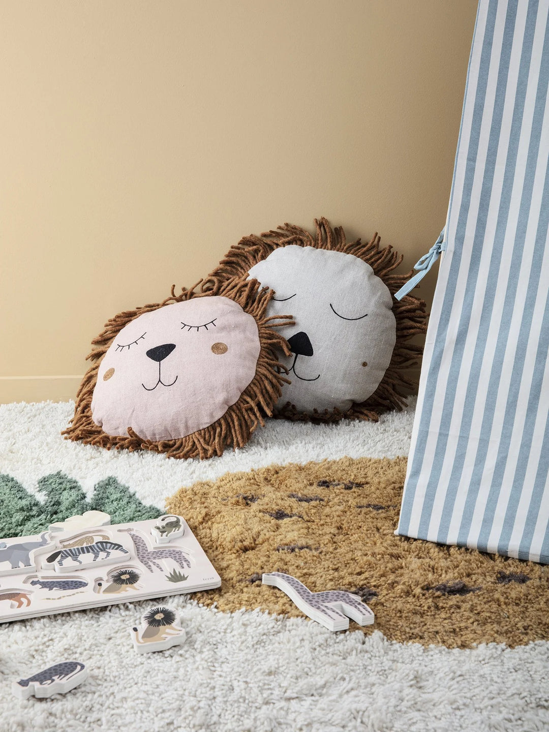 Ferm Living Safari Cushion / Lion - Natural