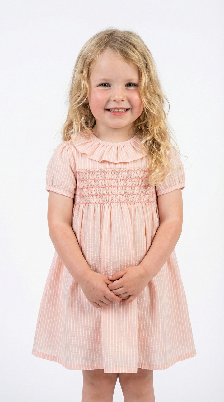 Ben & Lola Adele Stripe Smock Dress - Pink