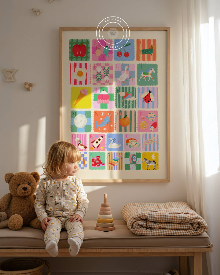 Kate Fox Design Sunshine Alphabet Print - A3