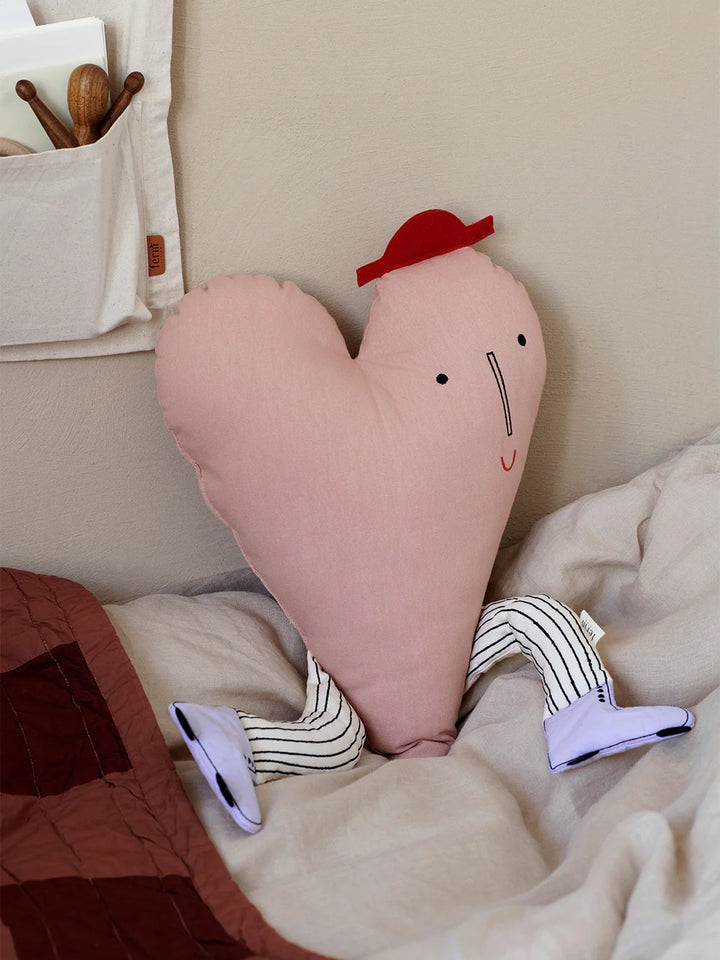 Ferm Living Heart Cushion - Dusty Rose