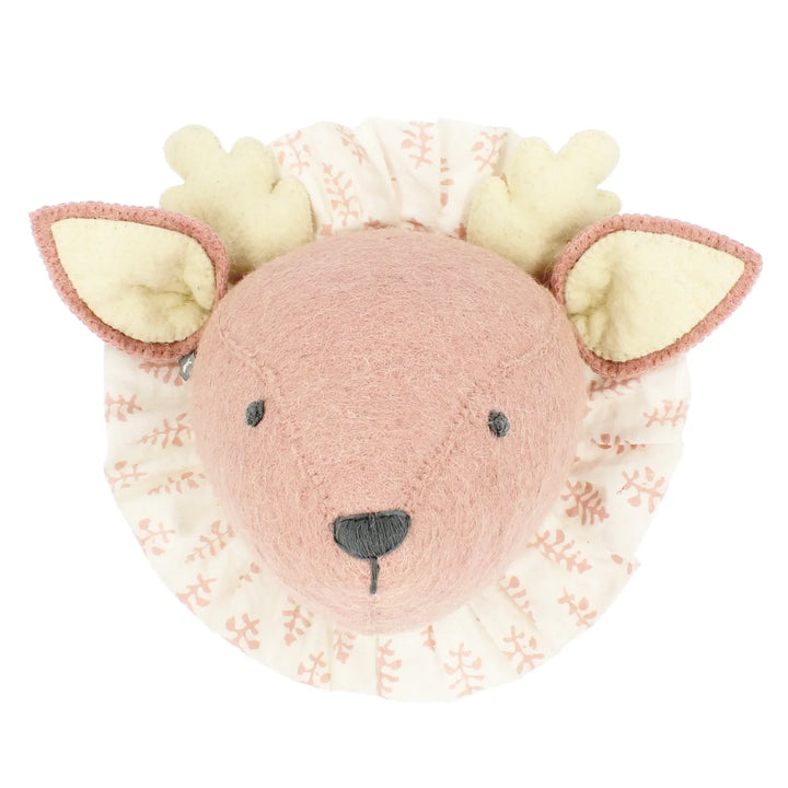 Fiona Walker England Deer with Vintage Ruff Head Mini - Pink