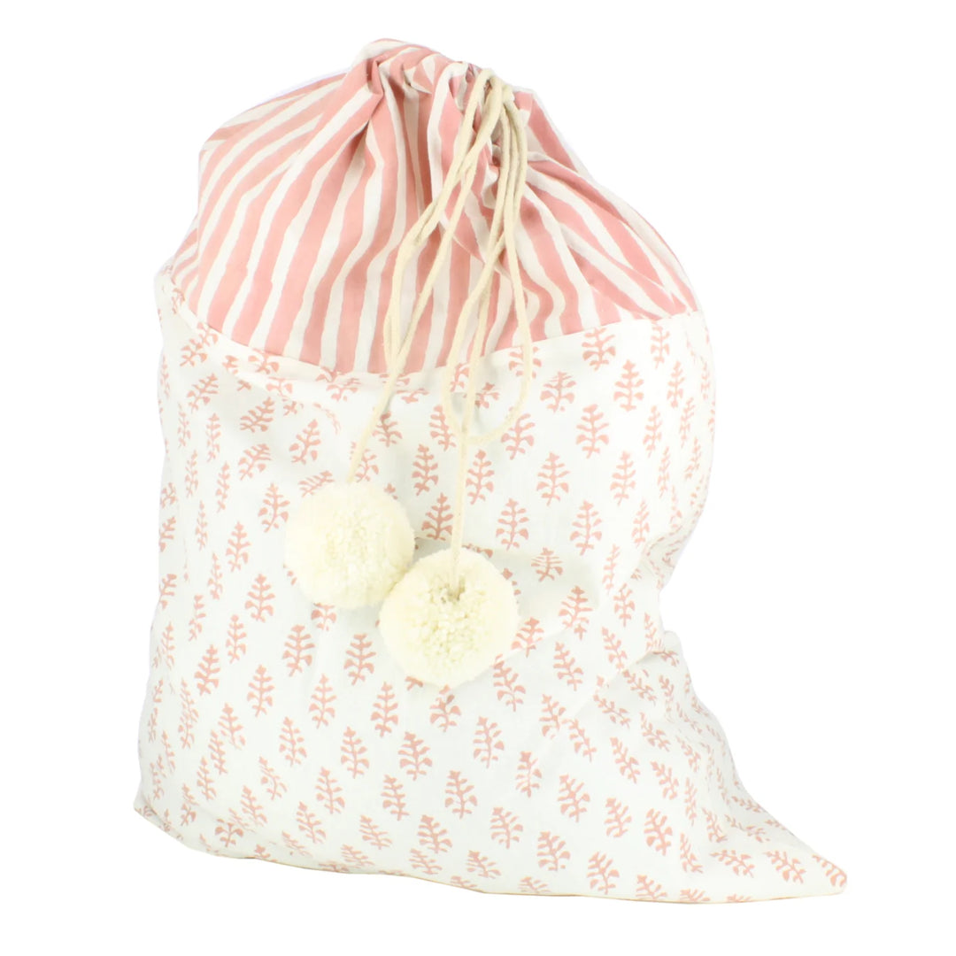Fiona Walker England Drawstring Storage Pom Pom Bag - Pink