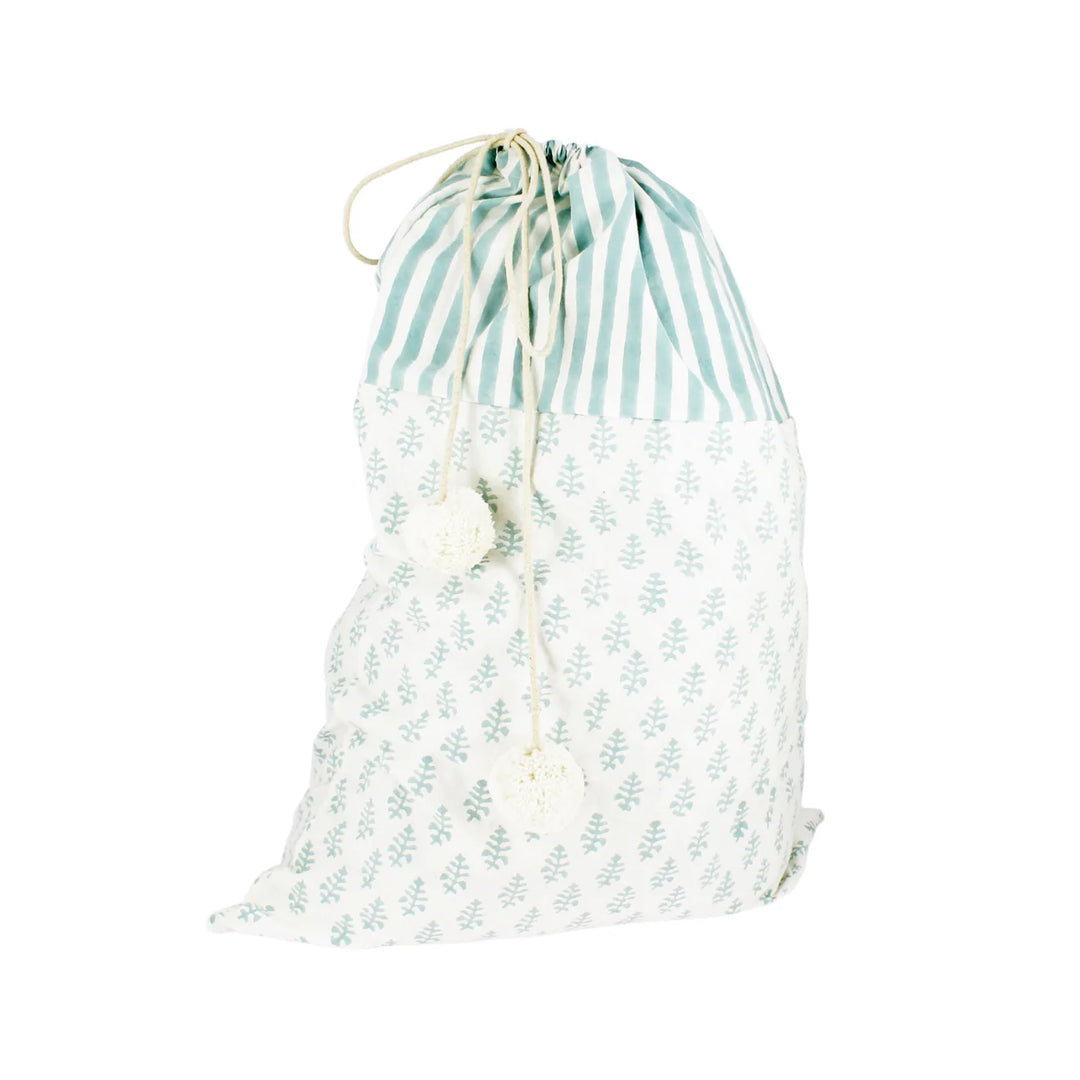 Fiona Walker England Drawstring Storage Pom Pom Bag - Blue