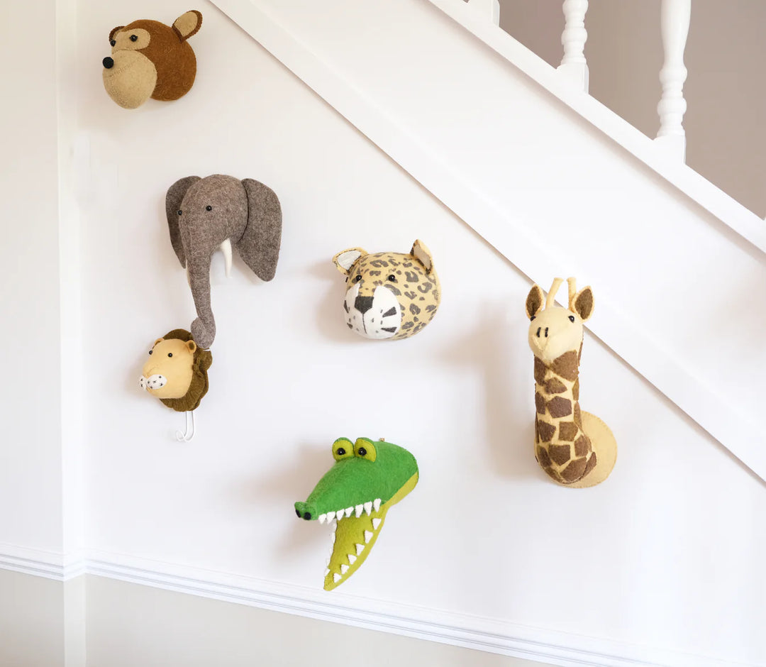 Fiona Walker England Mini Elephant Head - Grey