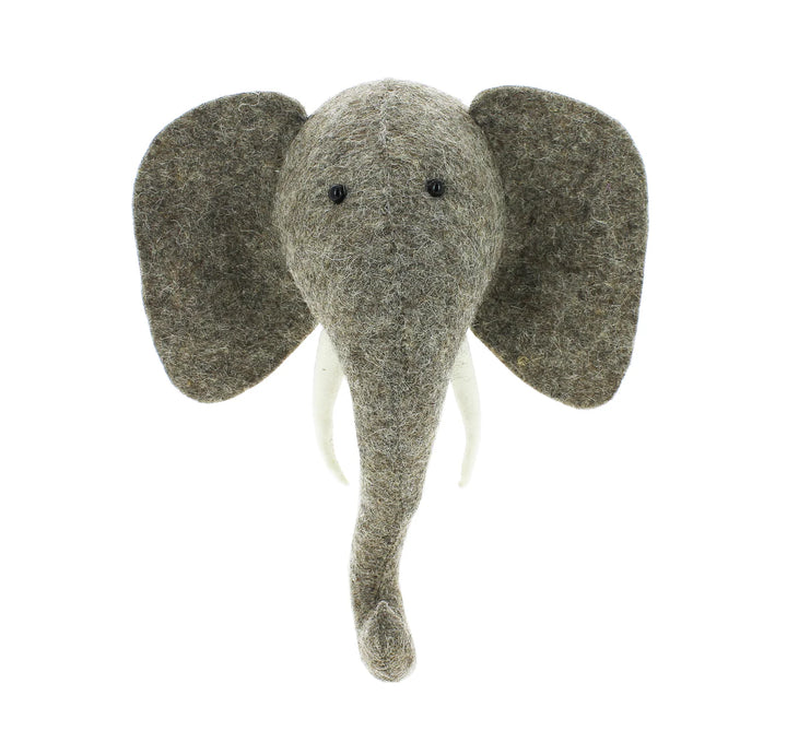 Fiona Walker England Mini Elephant Head - Grey