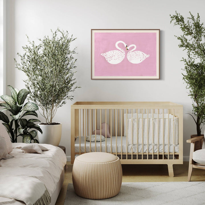 Nancy McKie Pink Swan Print - A3