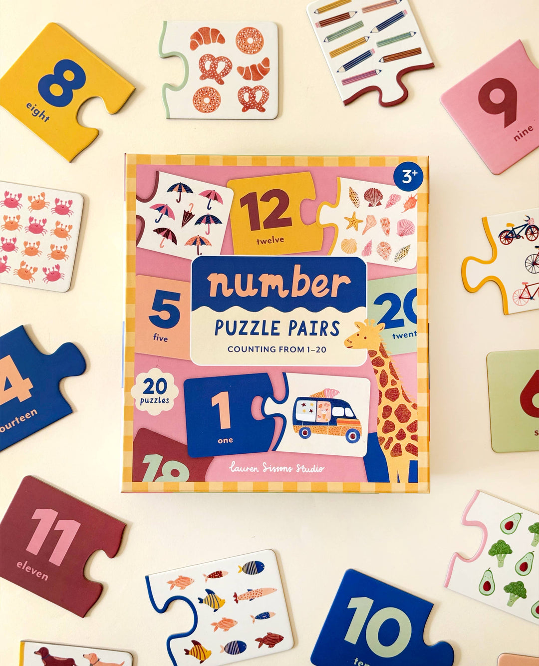 Lauren Sissons Studio Number Puzzle Pairs Game