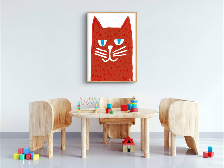Nancy McKie Ginger Cat Print - A3