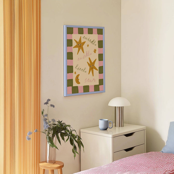 Lune Club Twinkle Little Star Print Pink - A3