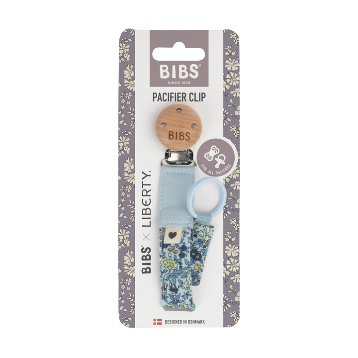 BIBS x Liberty Pacifier Clip - Chamomile Lawn/Baby Blue