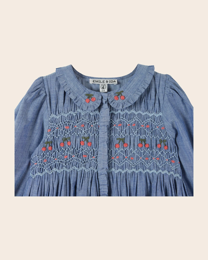 Émilie et Ida Smocked Dress - Chambray