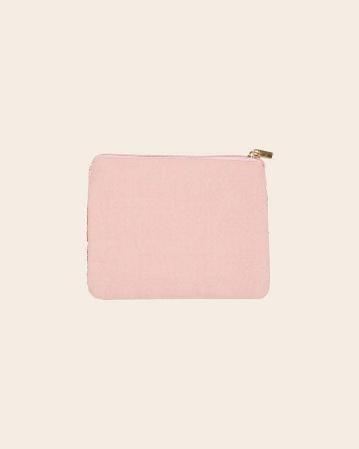 Émilie et Ida Beaded Mini Pouch - Pink and Red Cherry Beads