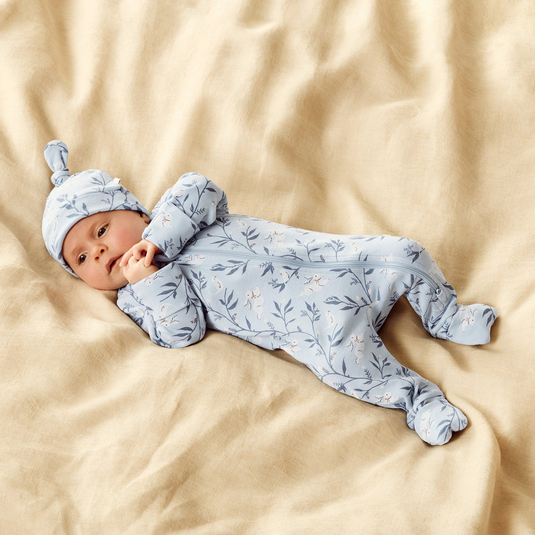 Wilson & Frenchy Organic Zipsuit with Feet - Bunny Whistle