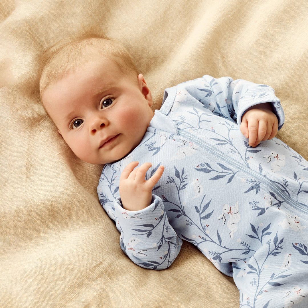 Wilson & Frenchy Organic Zipsuit with Feet - Bunny Whistle