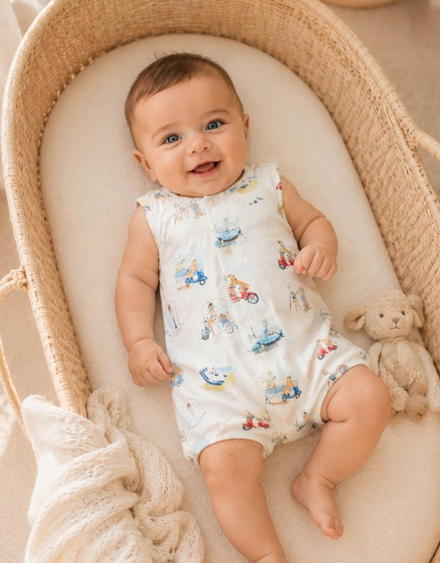 Bébé by Minihaha Button Front Romper - Alexi Print