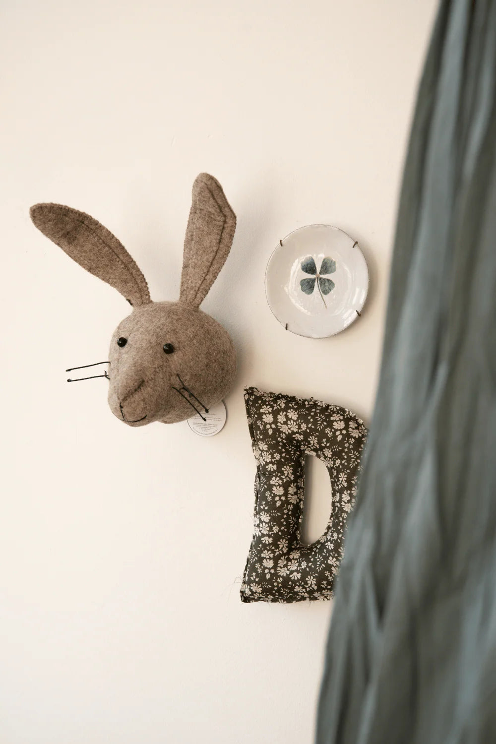 Fiona Walker England Mini Hare Head - Grey