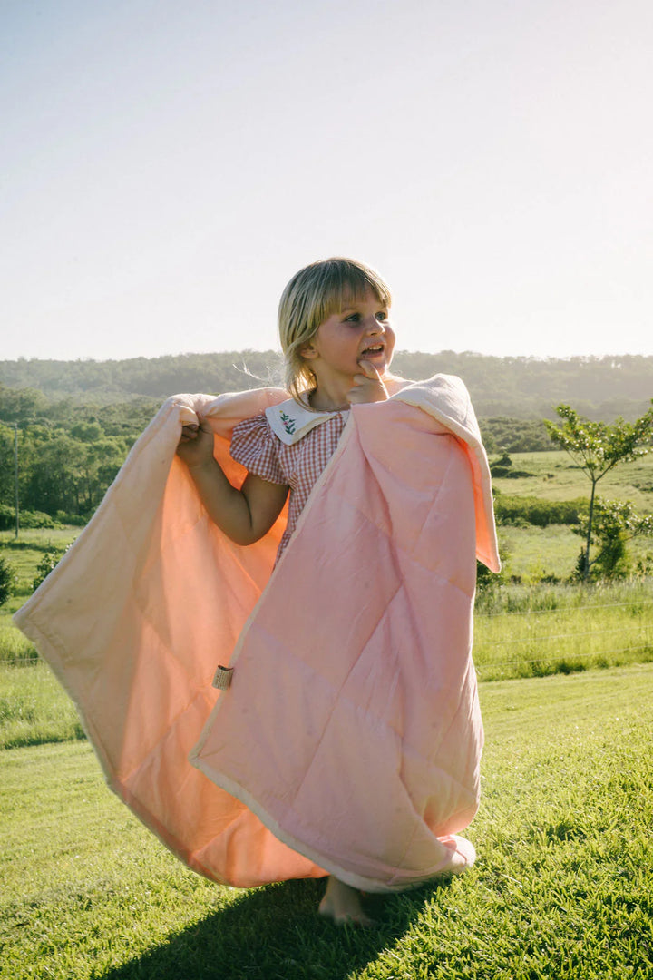 Play Linen Reversible Quilt - Fairy Floss
