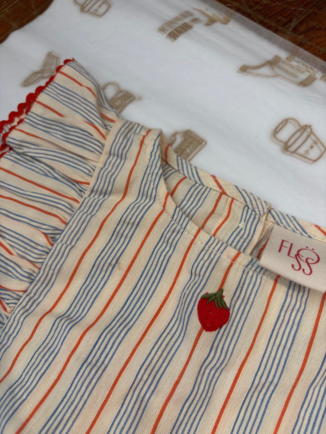 Flöss Robin Dress - Blue Tangerine Stripe / SECOND