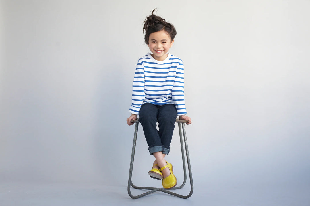 Bob & Blossom Breton Striped Tee - French Blue & White