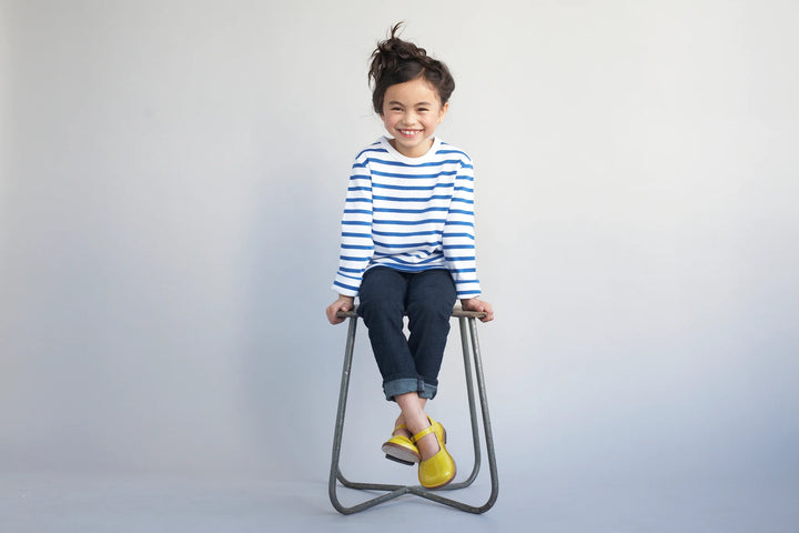 Bob & Blossom Breton Striped Tee - French Blue & White