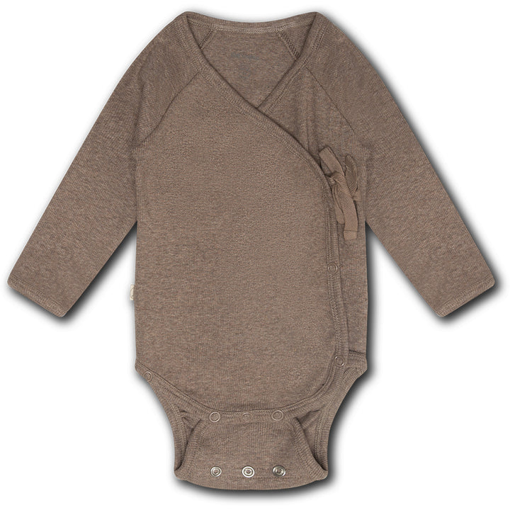 That's Mine Becca Wrap Bodysuit - Brown Melange