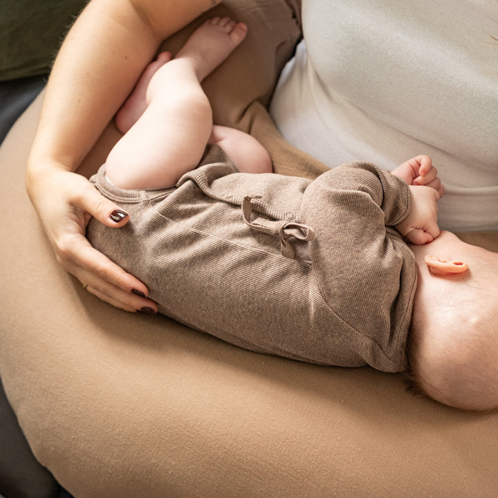 That's Mine Becca Wrap Bodysuit - Brown Melange