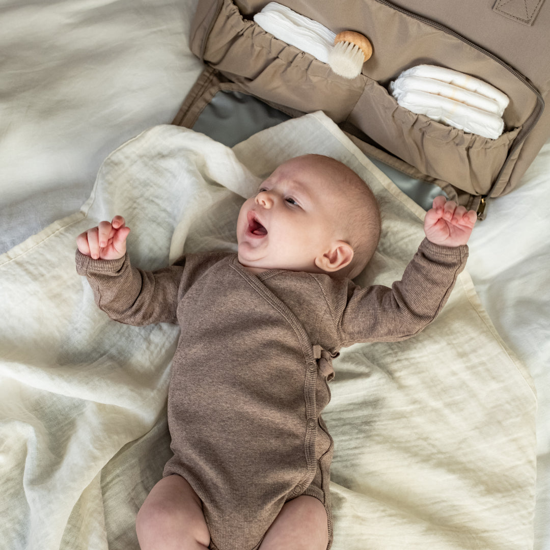 That's Mine Becca Wrap Bodysuit - Brown Melange