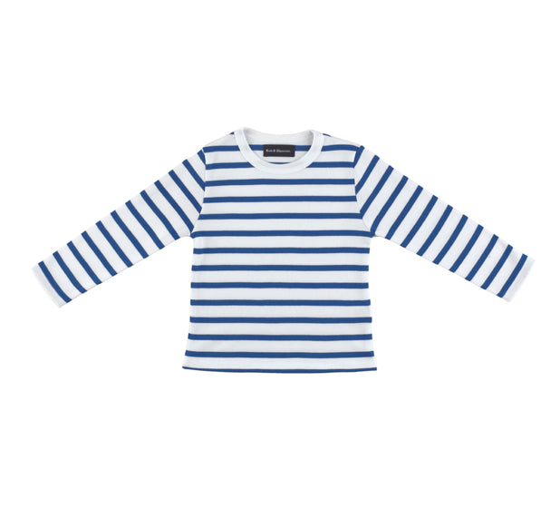 Bob & Blossom Breton Striped Tee - French Blue & White