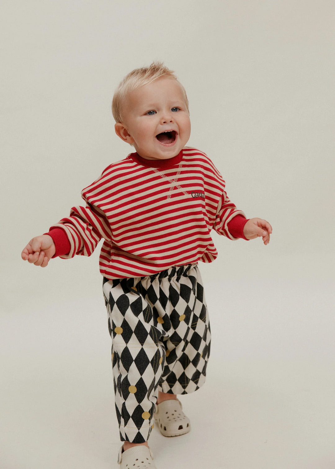 Claude &amp; Co Jamie Stripe Long Sleeve Tee - Crimson