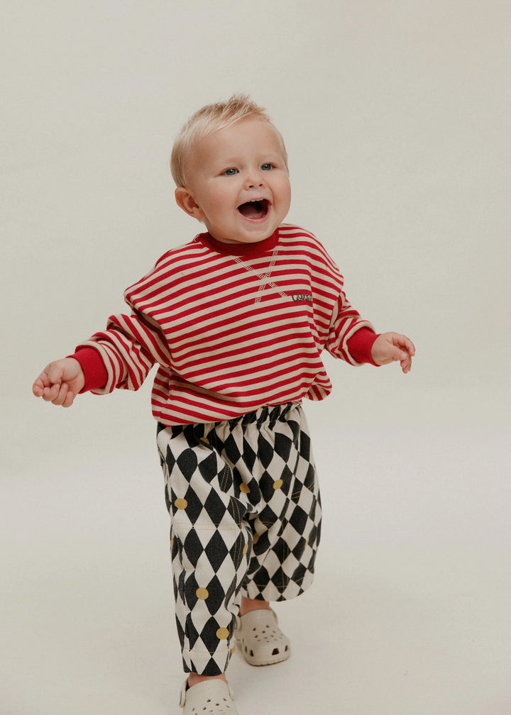 Claude &amp; Co Jamie Stripe Long Sleeve Tee - Crimson