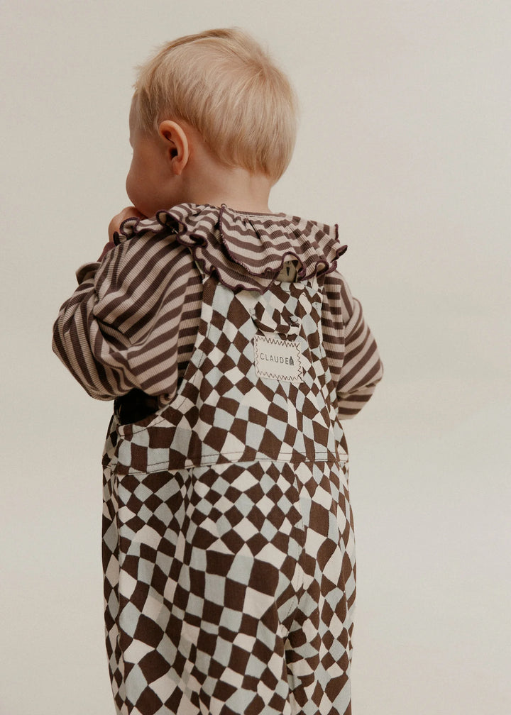 Claude &amp; Co Blythe Warped Checkerboard Dungaree