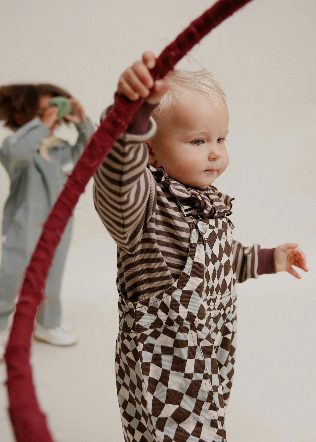 Claude &amp; Co Blythe Warped Checkerboard Dungaree
