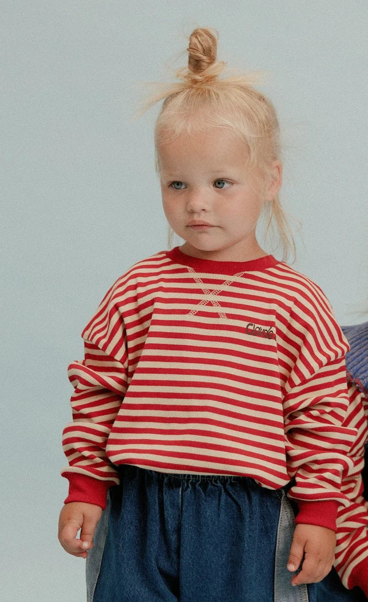 Claude &amp; Co Jamie Stripe Long Sleeve Tee - Crimson