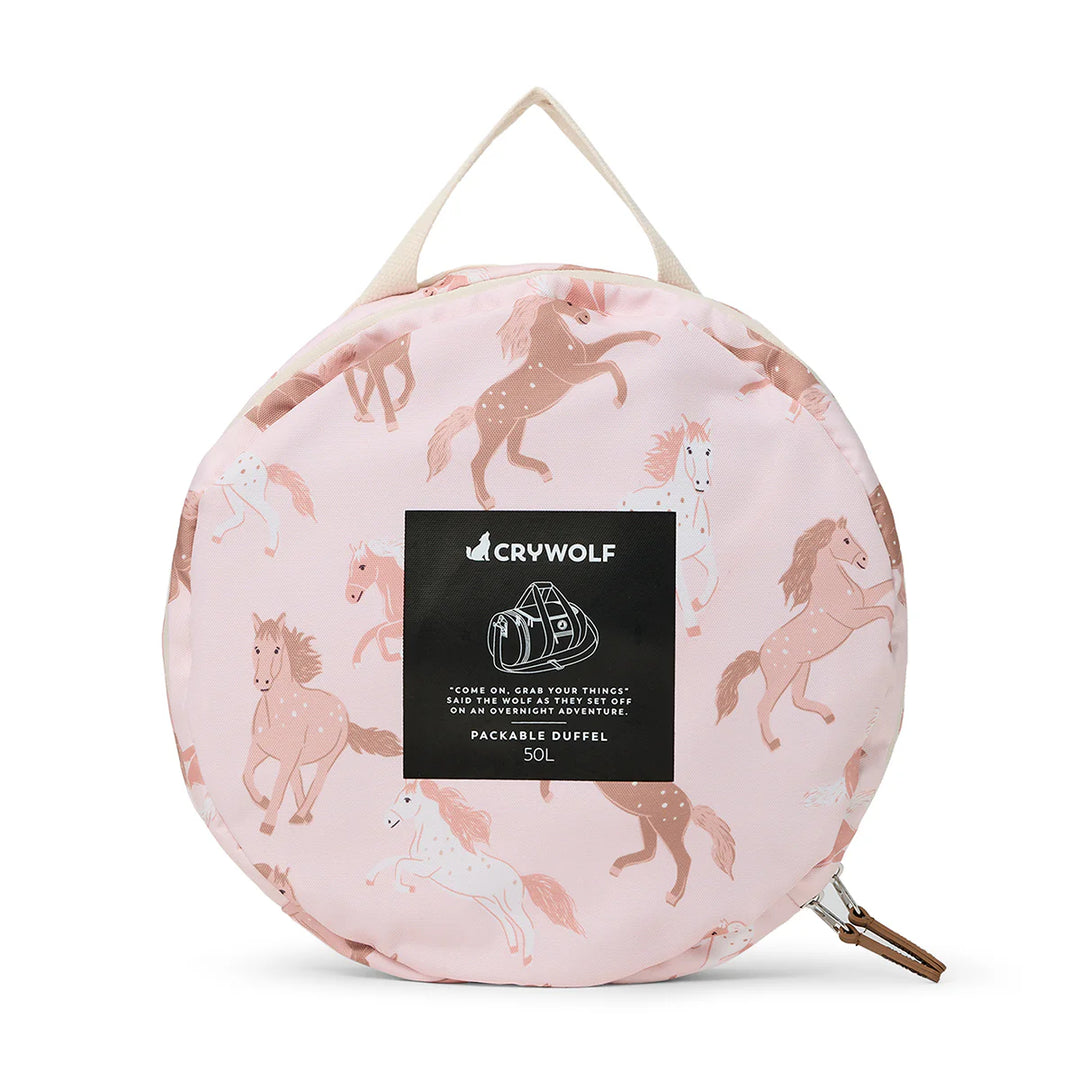 Crywolf Packable Duffel Bag - Blush Ponies
