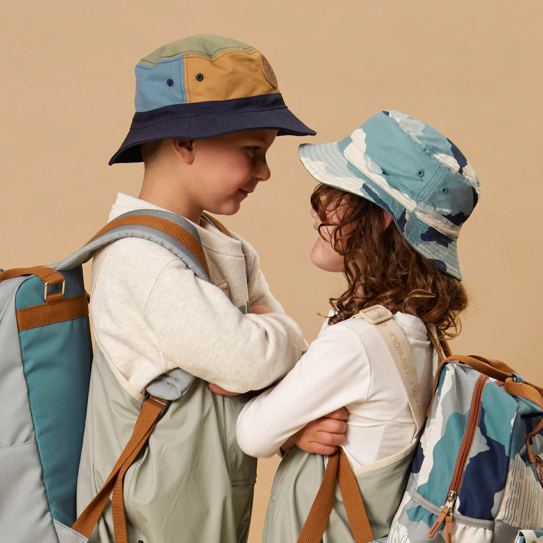 Crywolf Reversible Bucket Hat - Indigo Colourblock